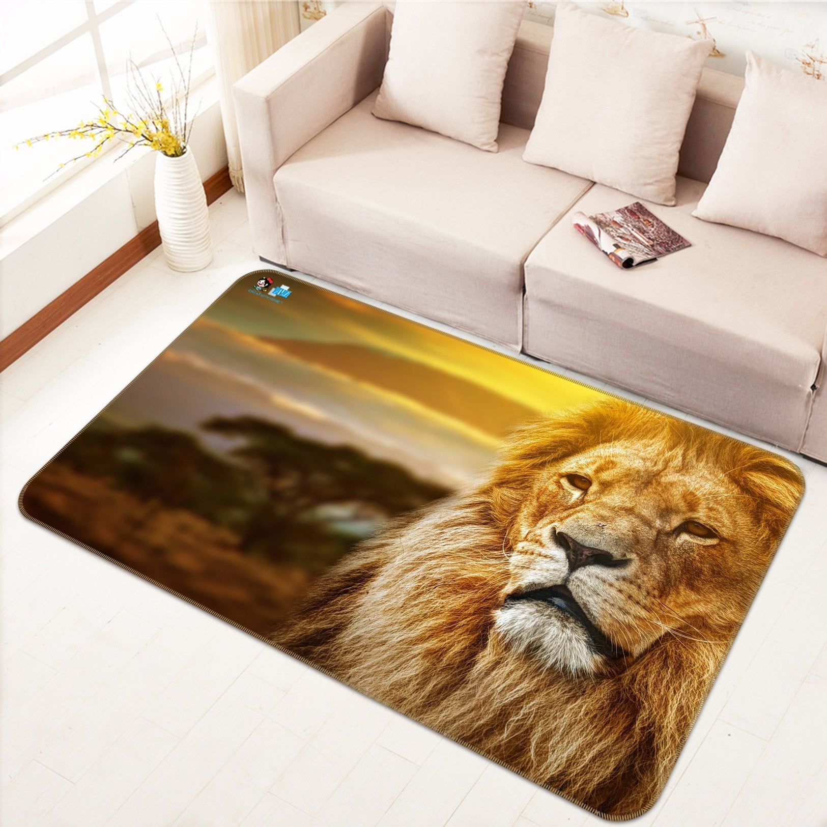 3D Lion Head 548 Non Slip Rug Mat Mat AJ Creativity Home