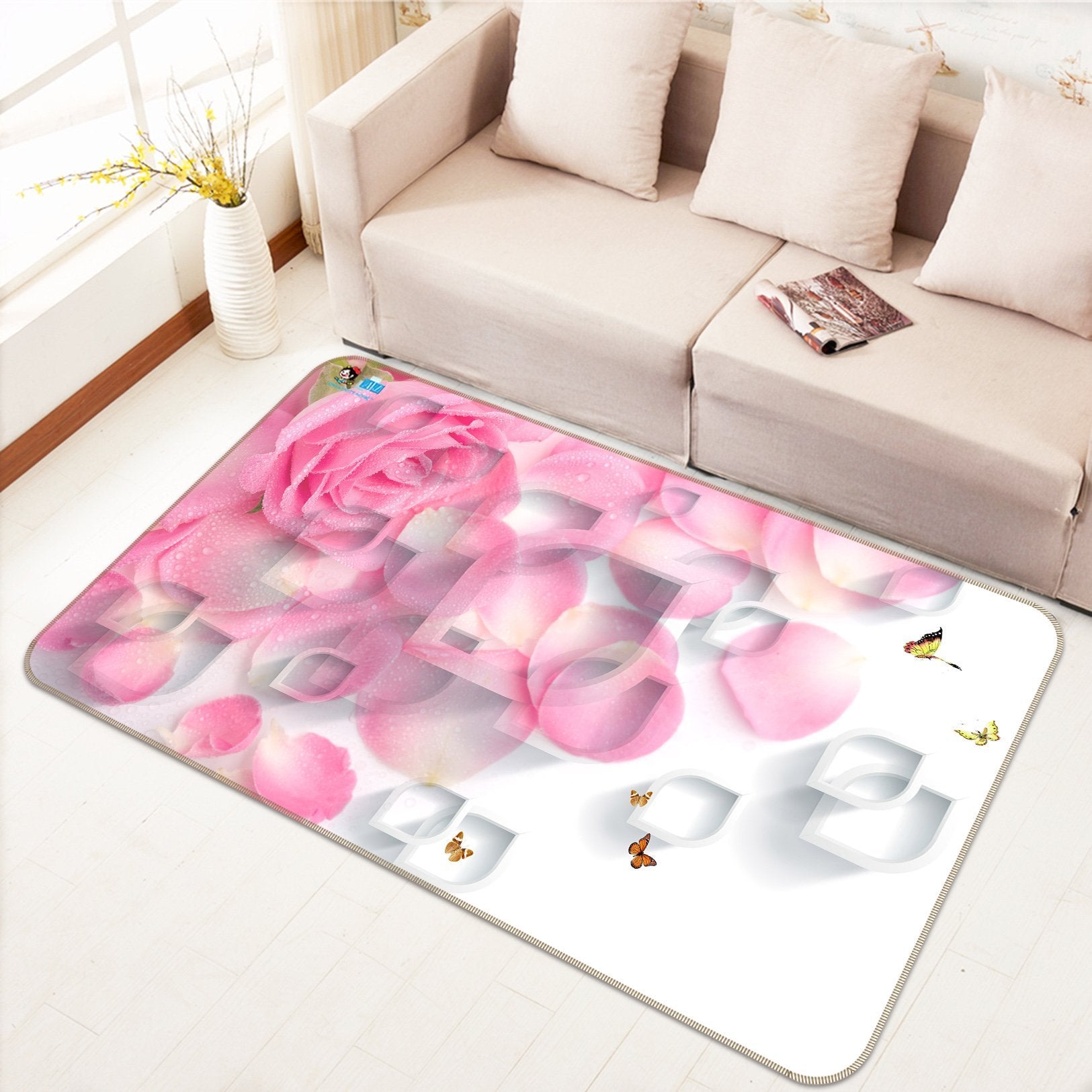 3D Rose Dew 343 Non Slip Rug Mat Mat AJ Creativity Home