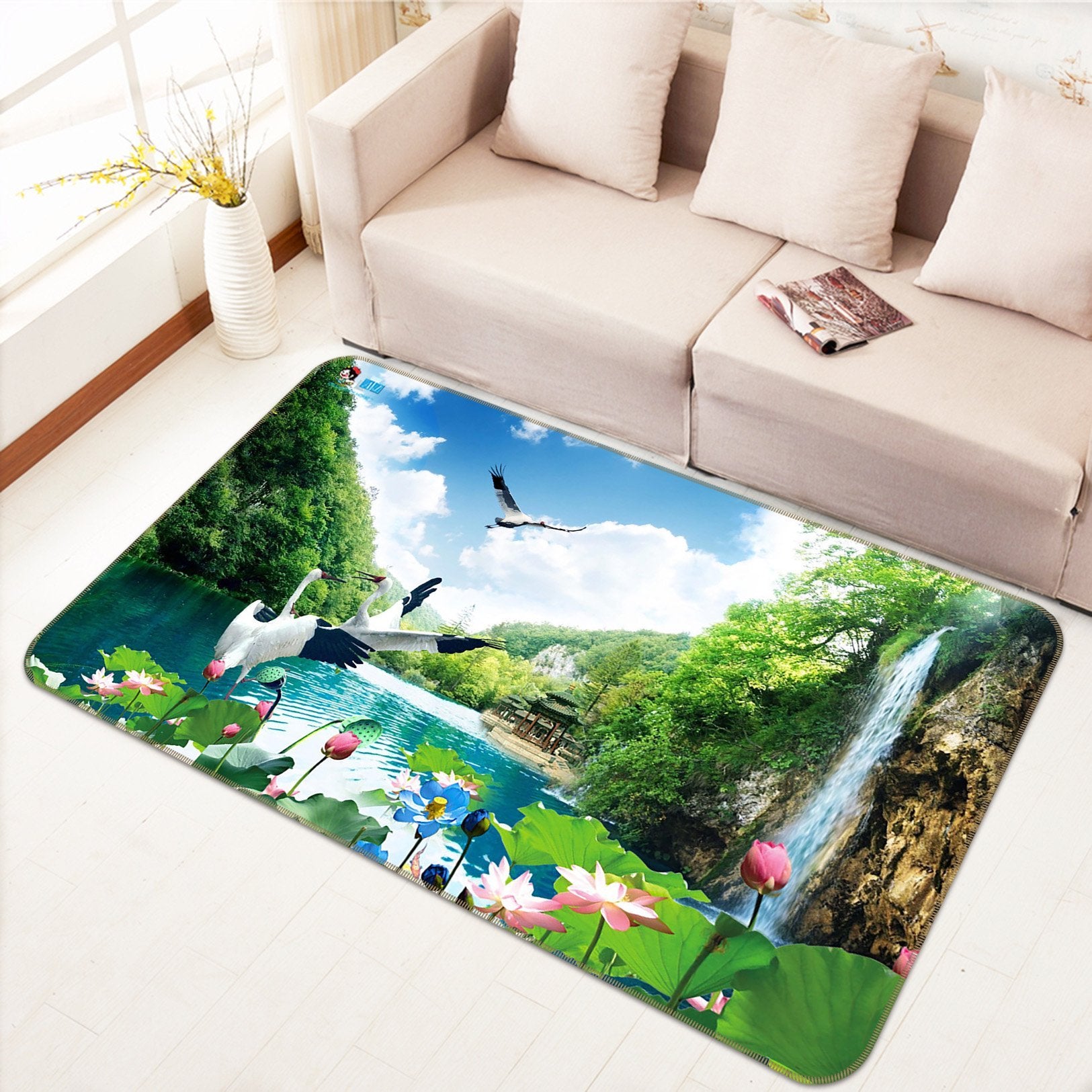 3D Pavilion River 444 Non Slip Rug Mat Mat AJ Creativity Home