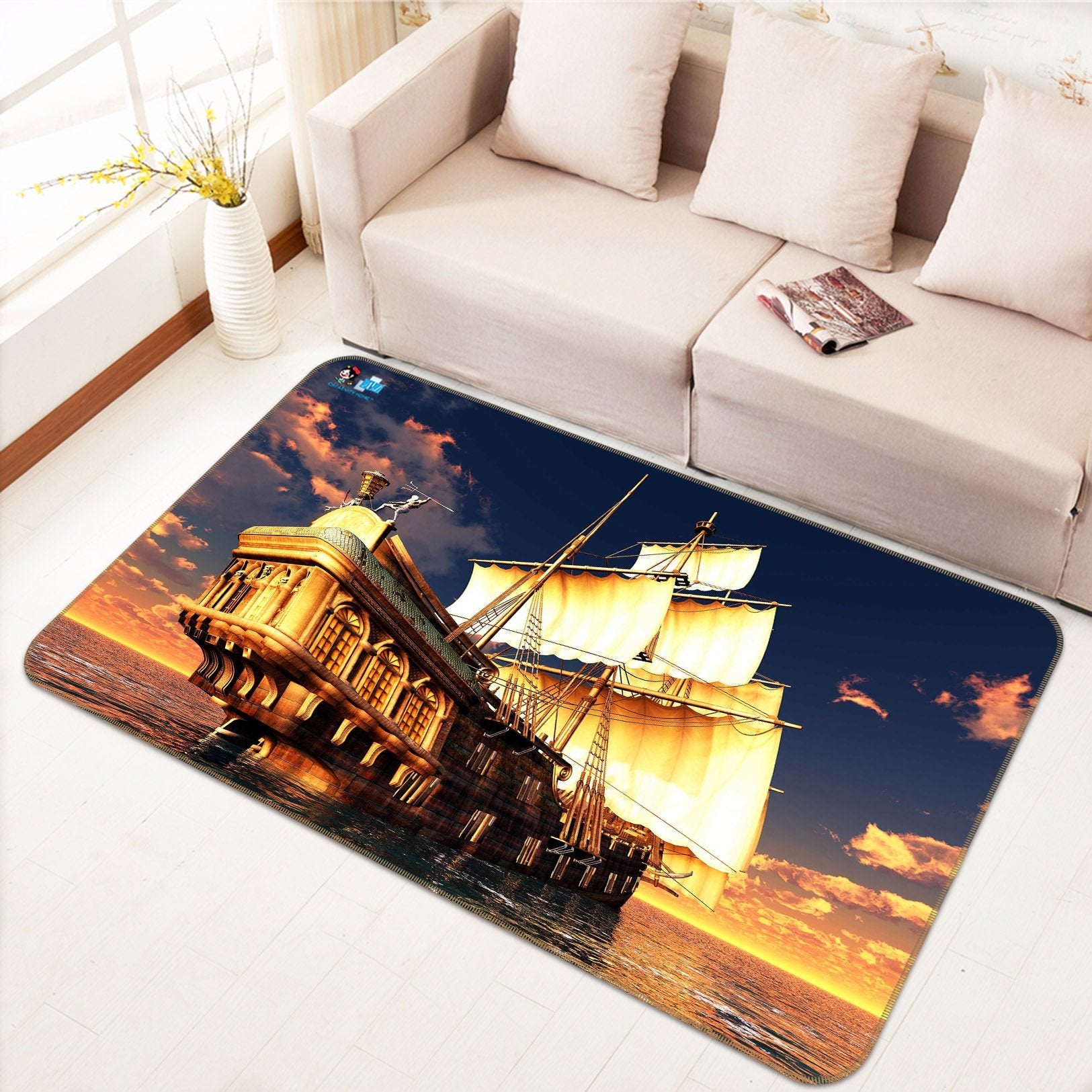 3D Sailing Sea 702 Non Slip Rug Mat Mat AJ Creativity Home