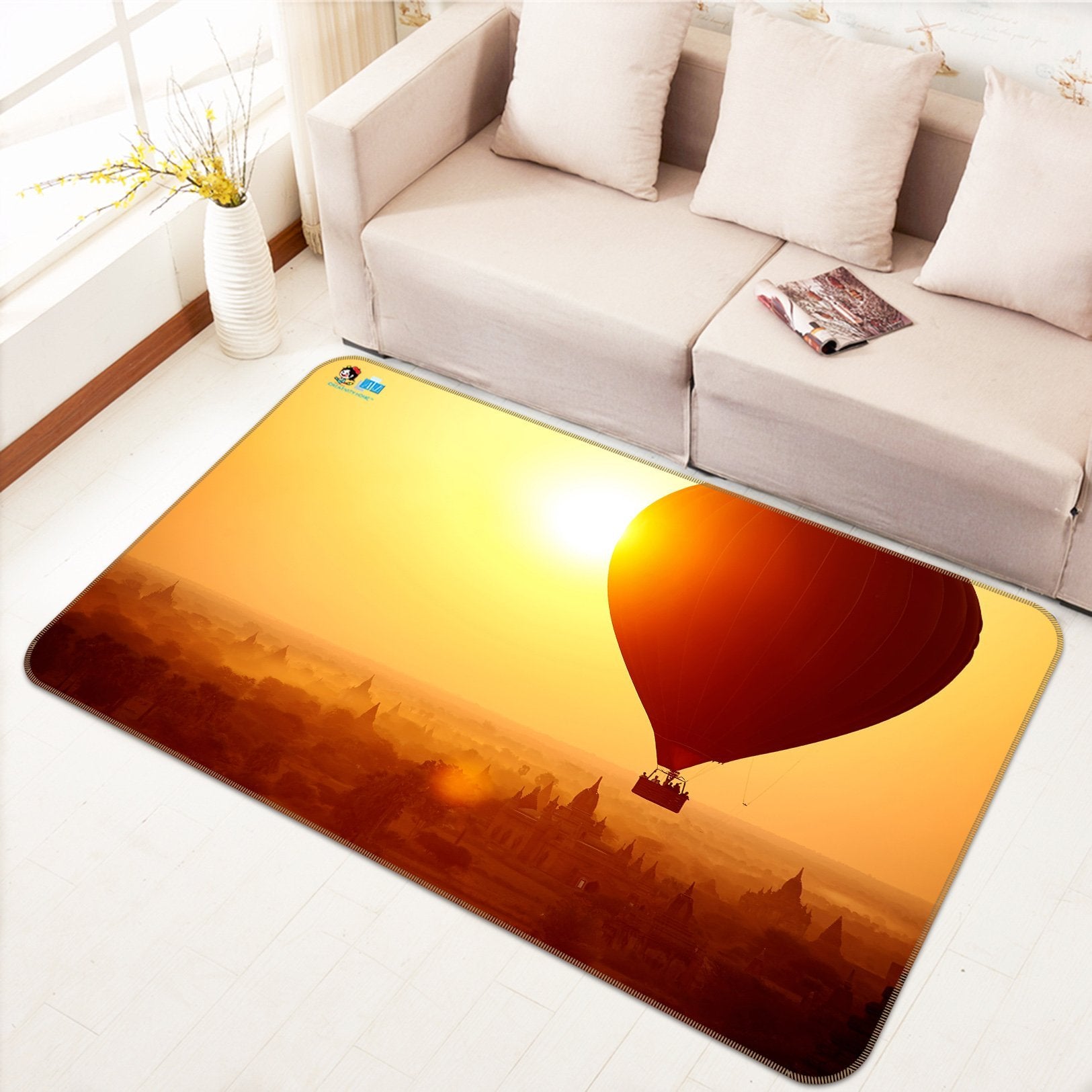 3D Hot Air Balloon Scenery 184 Non Slip Rug Mat Mat AJ Creativity Home