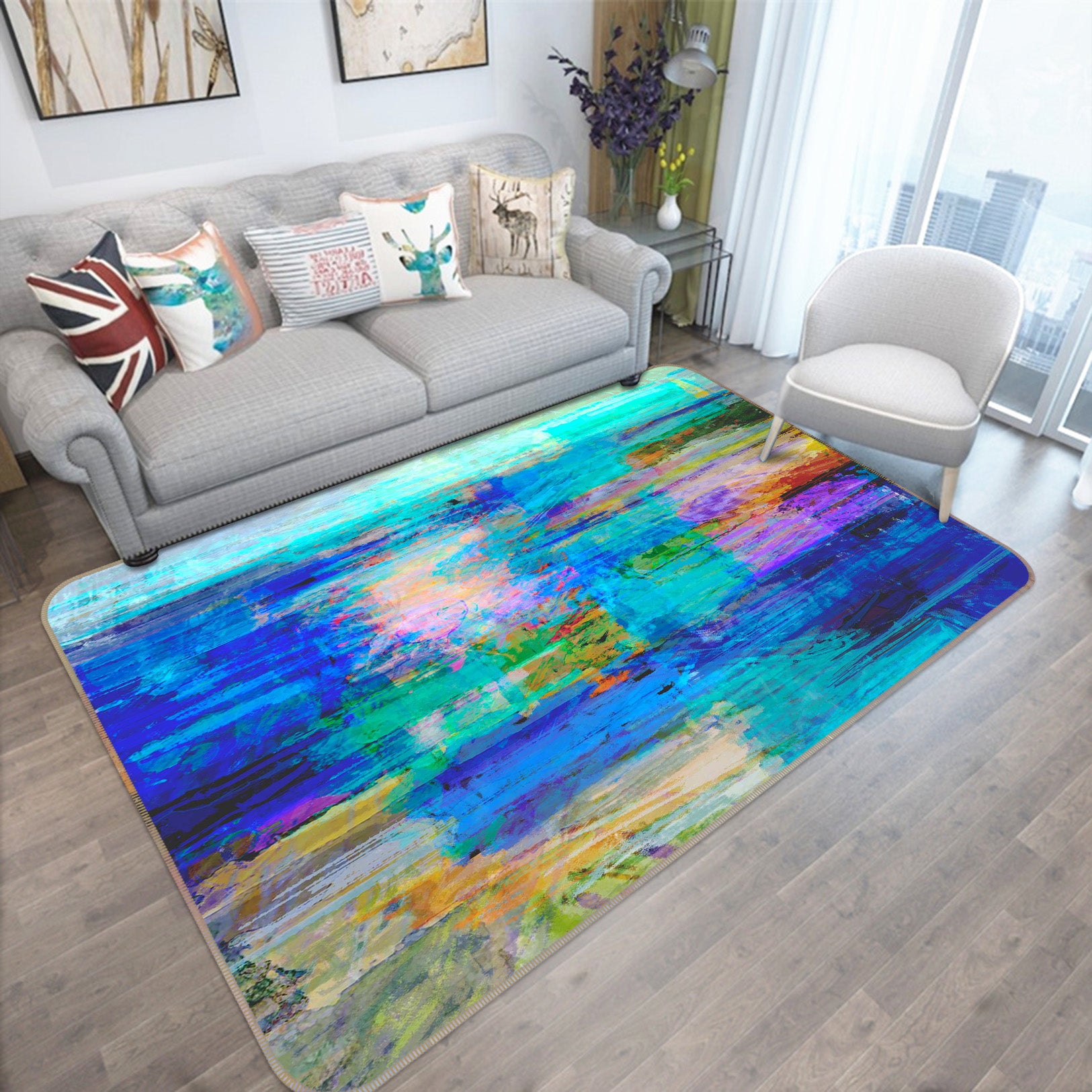 3D Blue Sea 109 Michael Tienhaara Rug Non Slip Rug Mat