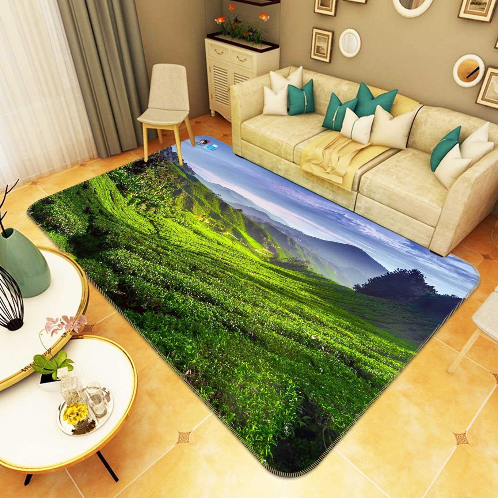 3D Tea Mountains Scenery 208 Non Slip Rug Mat Mat AJ Creativity Home