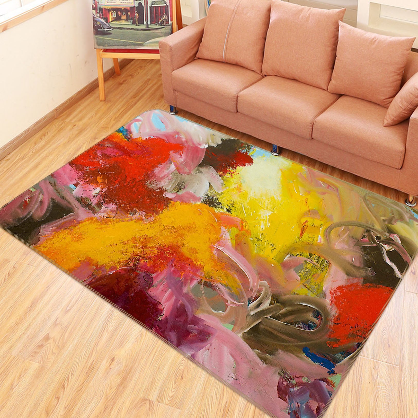3D Sunny Garden 1035 Allan P. Friedlander Rug Non Slip Rug Mat