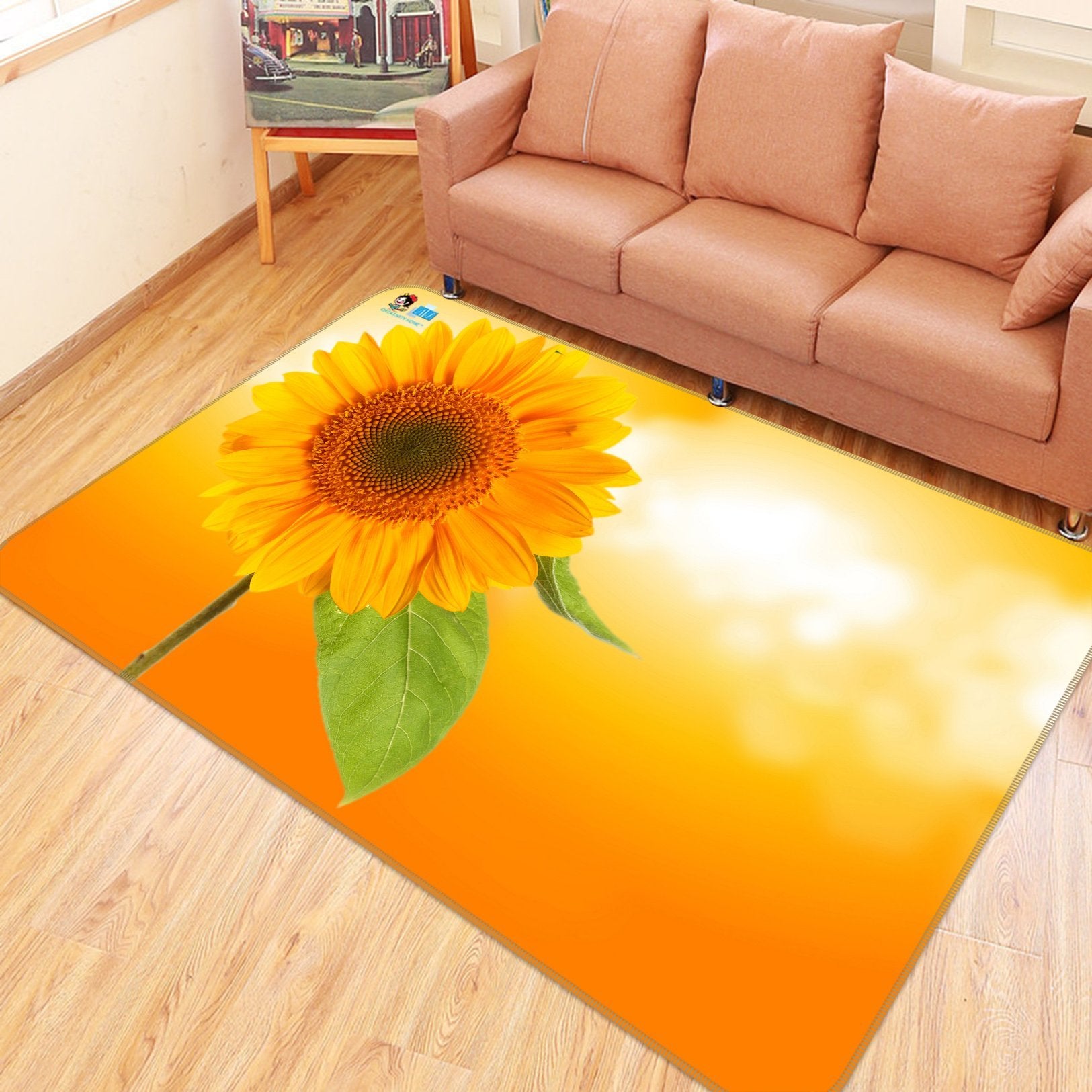 3D Sunflower Flower 665 Non Slip Rug Mat Mat AJ Creativity Home