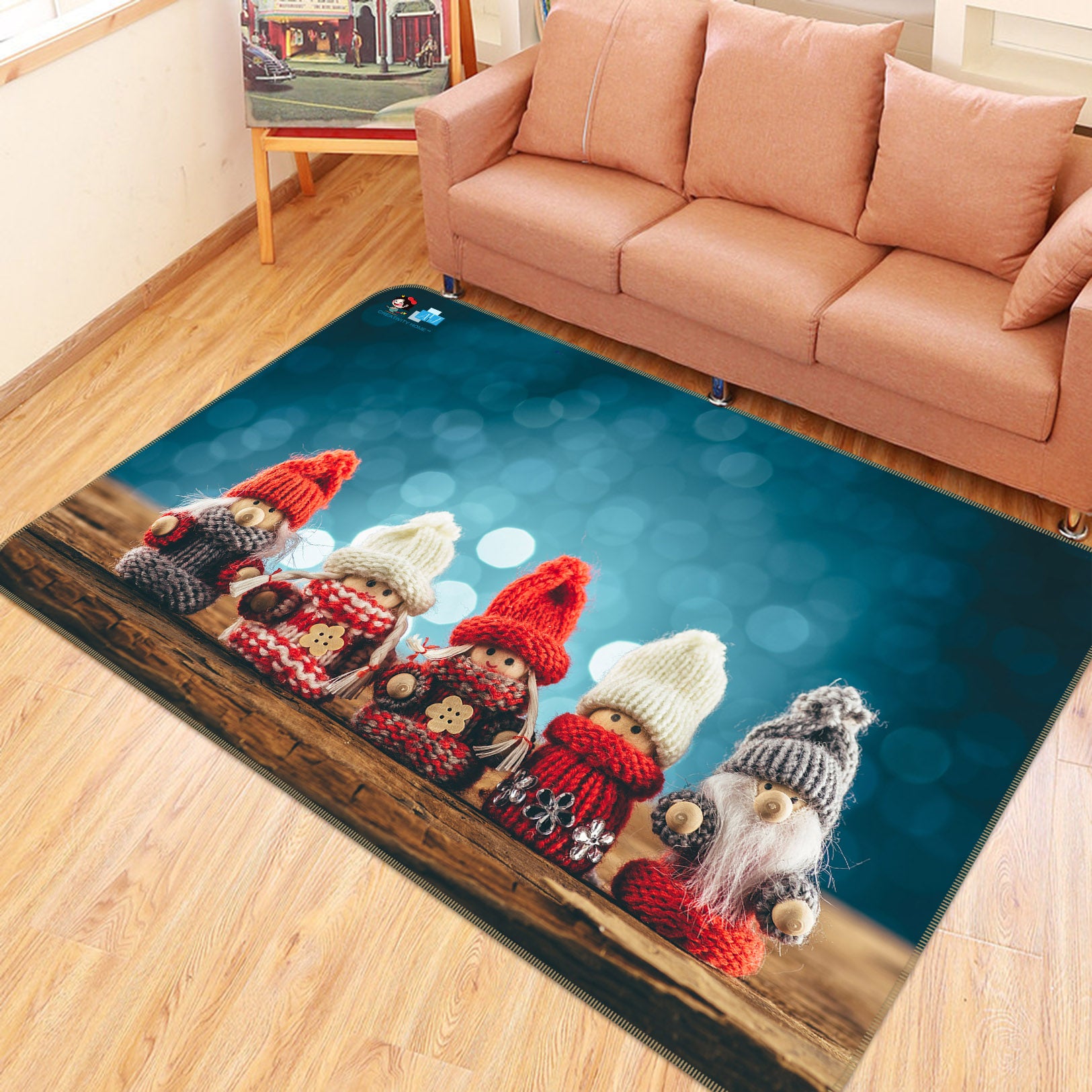 3D Couple Of Dolls 56230 Christmas Non Slip Rug Mat Xmas