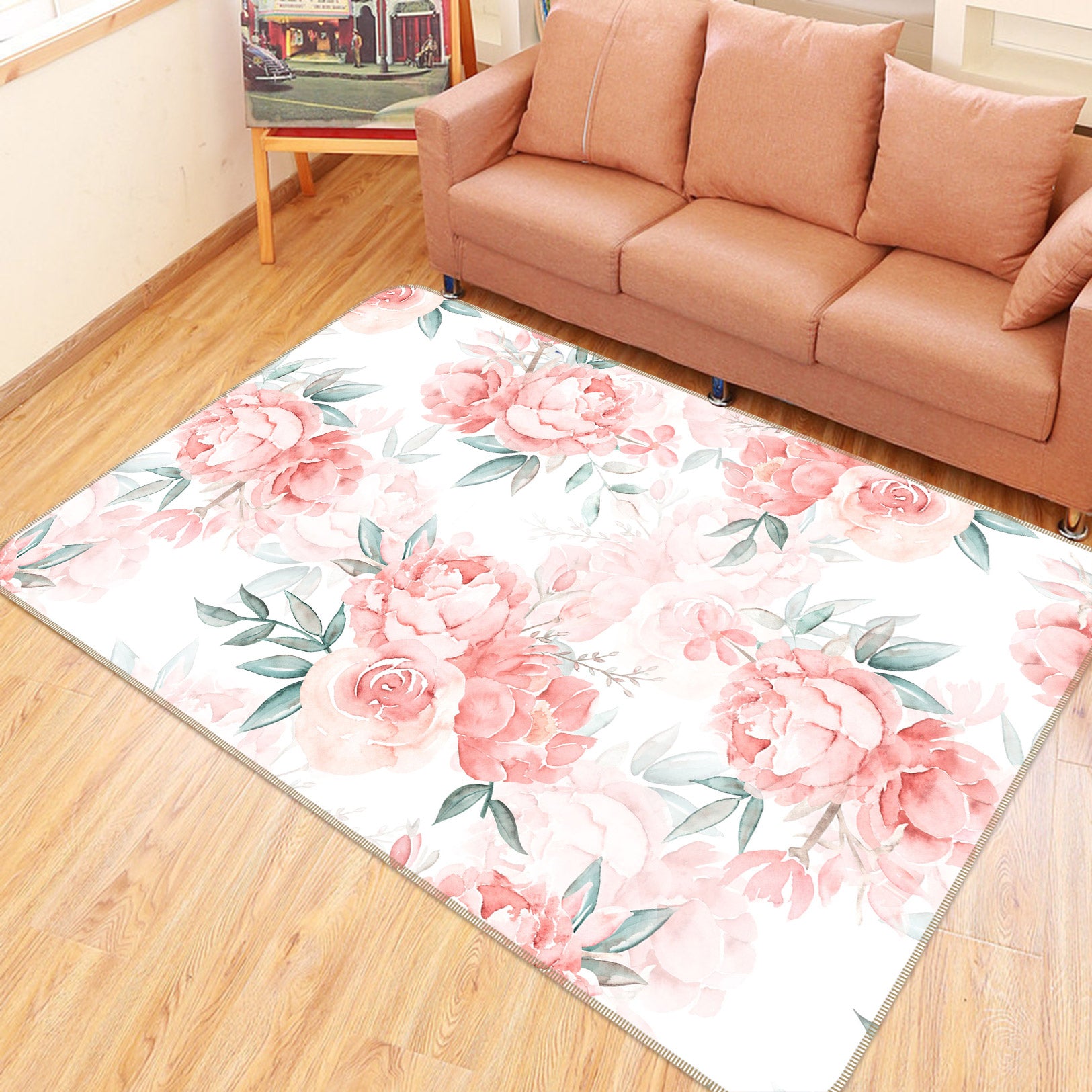 3D Painting Peony 107 Uta Naumann Rug Non Slip Rug Mat