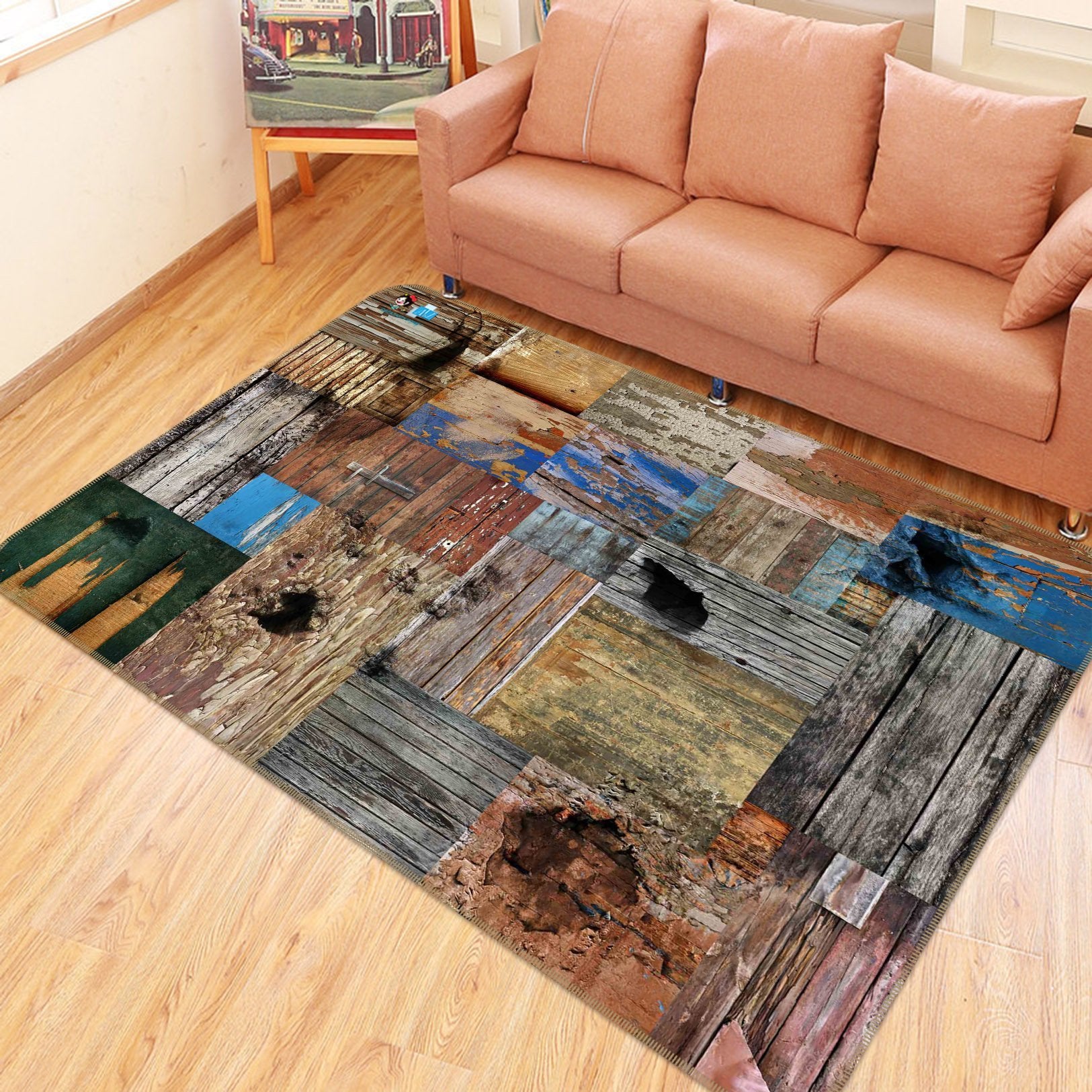 3D Old Wooden Board 594 Non Slip Rug Mat Mat AJ Creativity Home