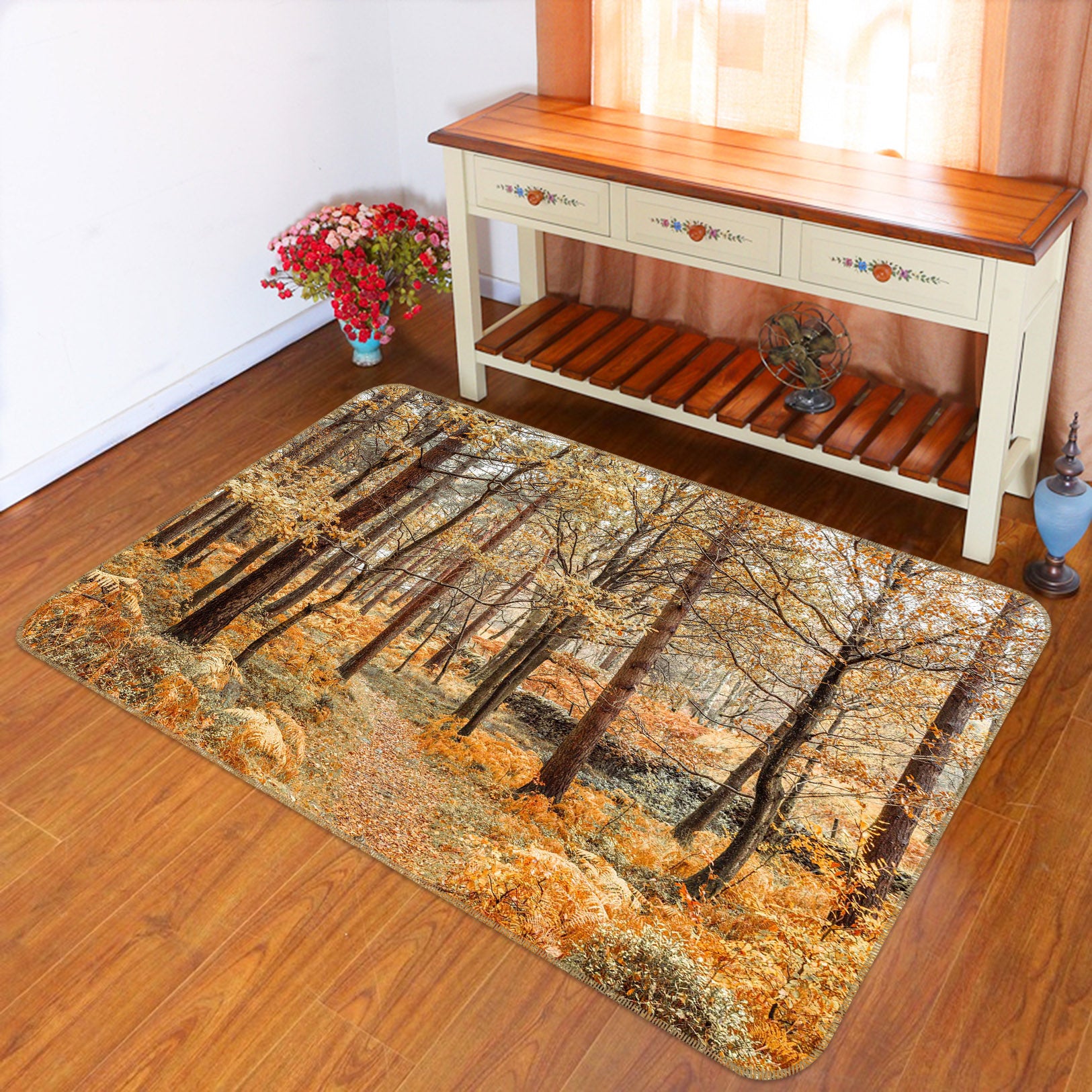 3D Autumn Maple 154 Assaf Frank Rug Non Slip Rug Mat