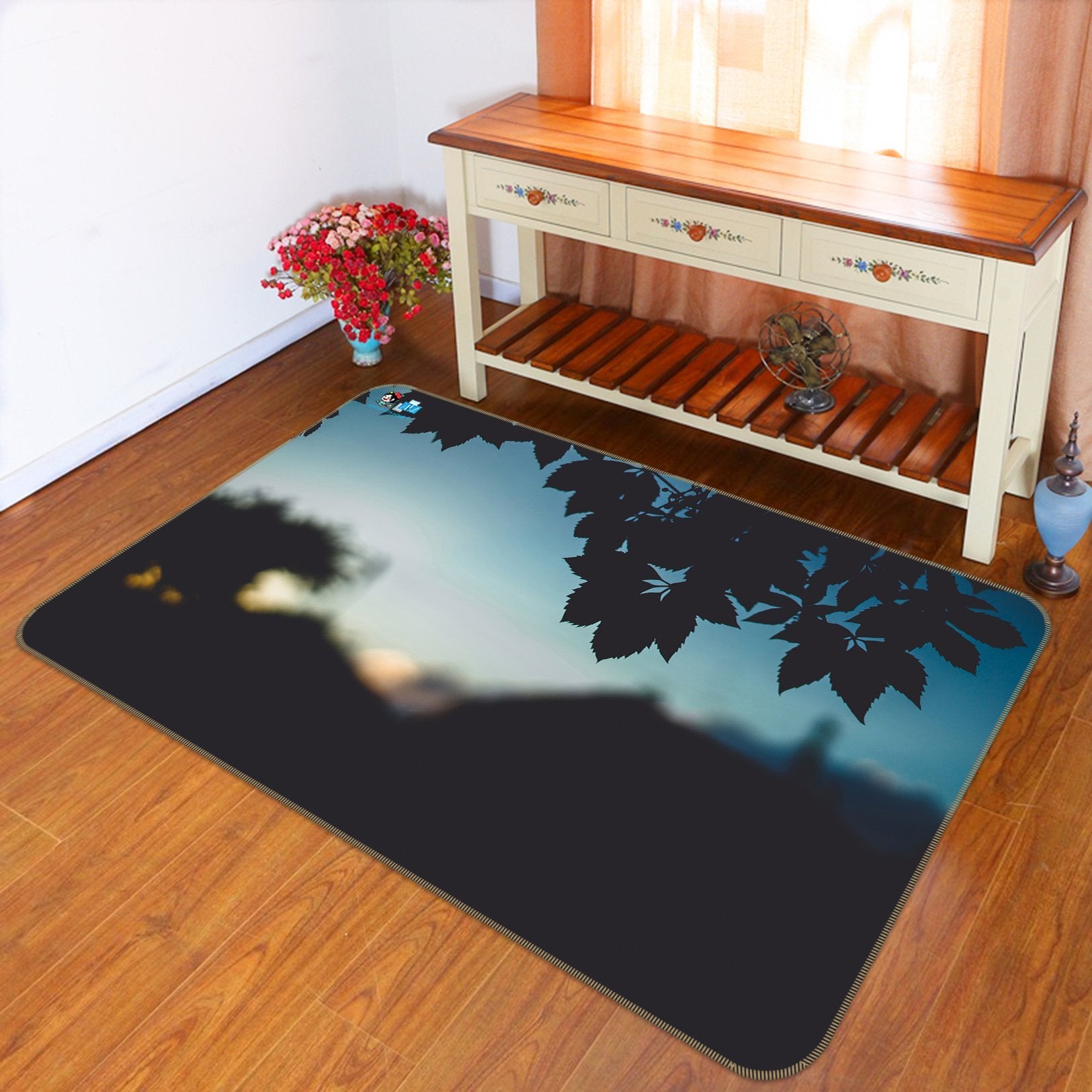 3D Night Leaves 159 Non Slip Rug Mat Mat AJ Creativity Home