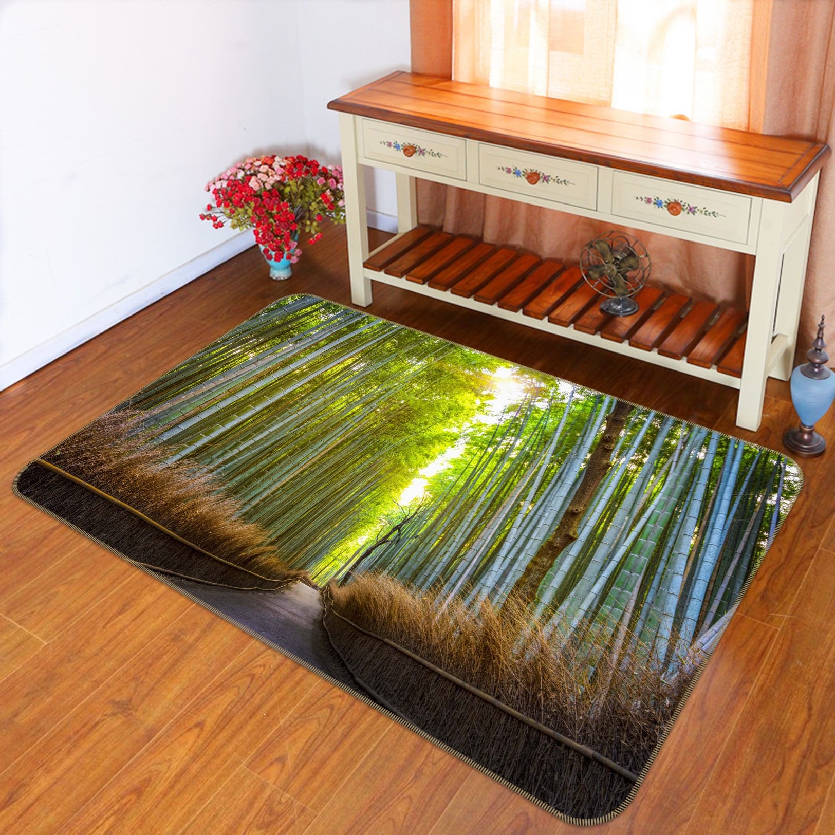 3D Bamboo Forest 1085 Marco Carmassi Rug Non Slip Rug Mat Mat AJ Creativity Home