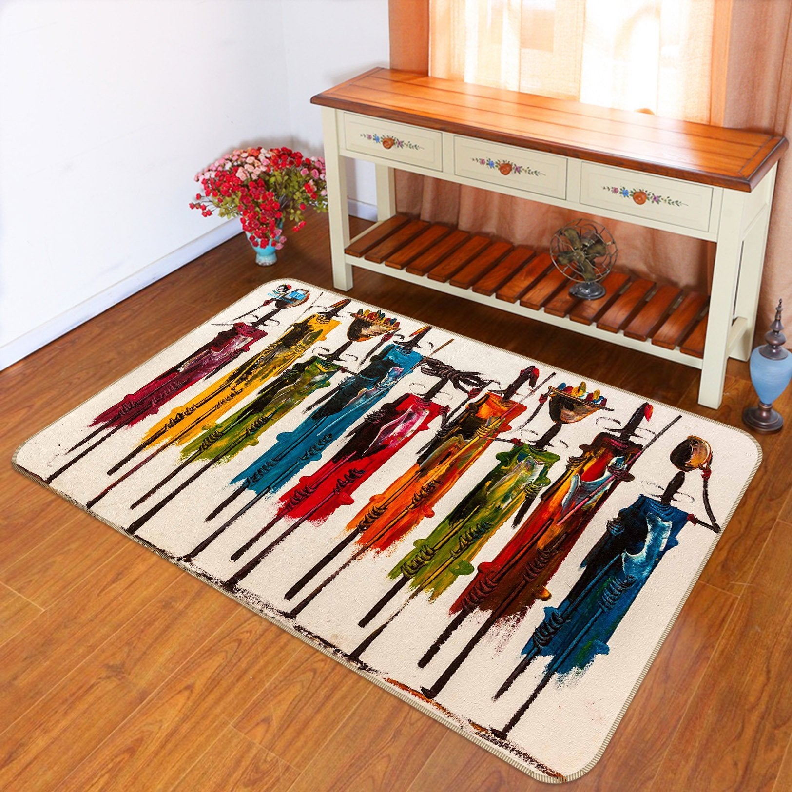 3D Graffiti People 400 Non Slip Rug Mat Mat AJ Creativity Home