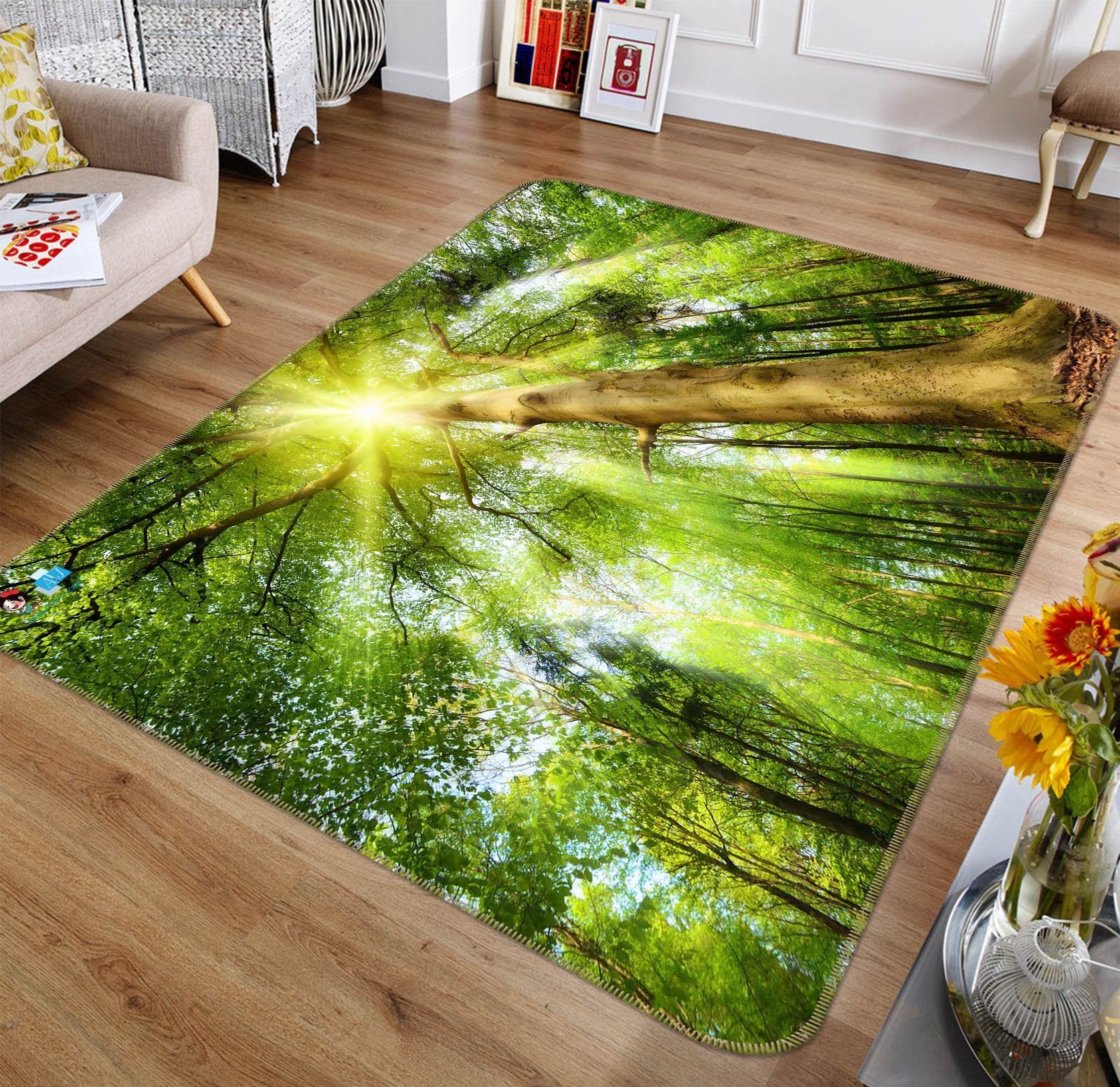 3D Sunshine Tree 450 Non Slip Rug Mat Mat AJ Creativity Home