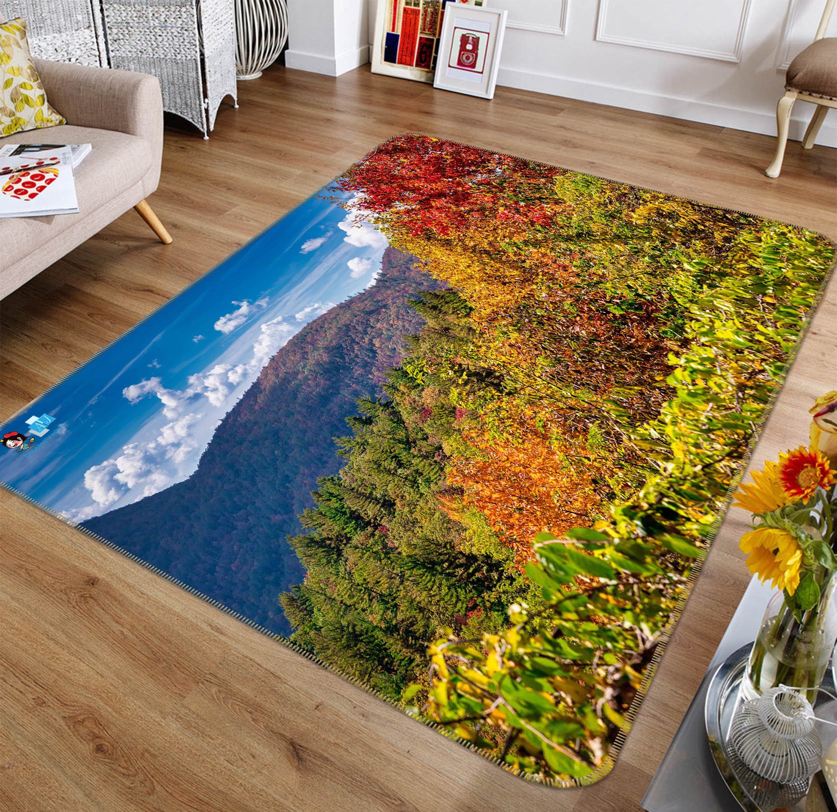 3D Mountain Forest 5149 Beth Sheridan Rug Non Slip Rug Mat