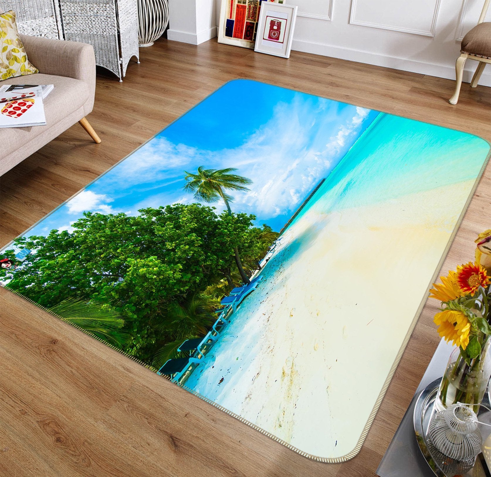 3D Beach Woods 177 Non Slip Rug Mat Mat AJ Creativity Home