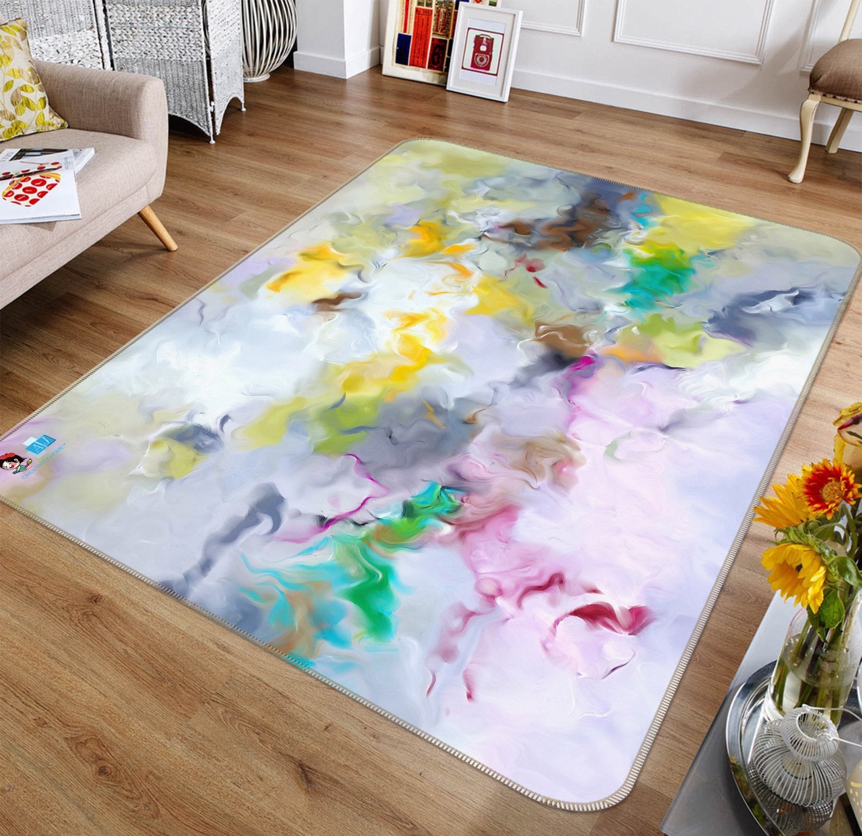 3D Wave Color 306 Non Slip Rug Mat Mat AJ Creativity Home