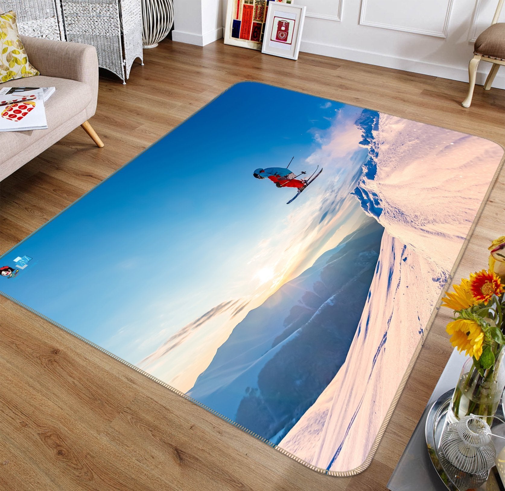 3D Sun Skating 123 Non Slip Rug Mat Mat AJ Creativity Home