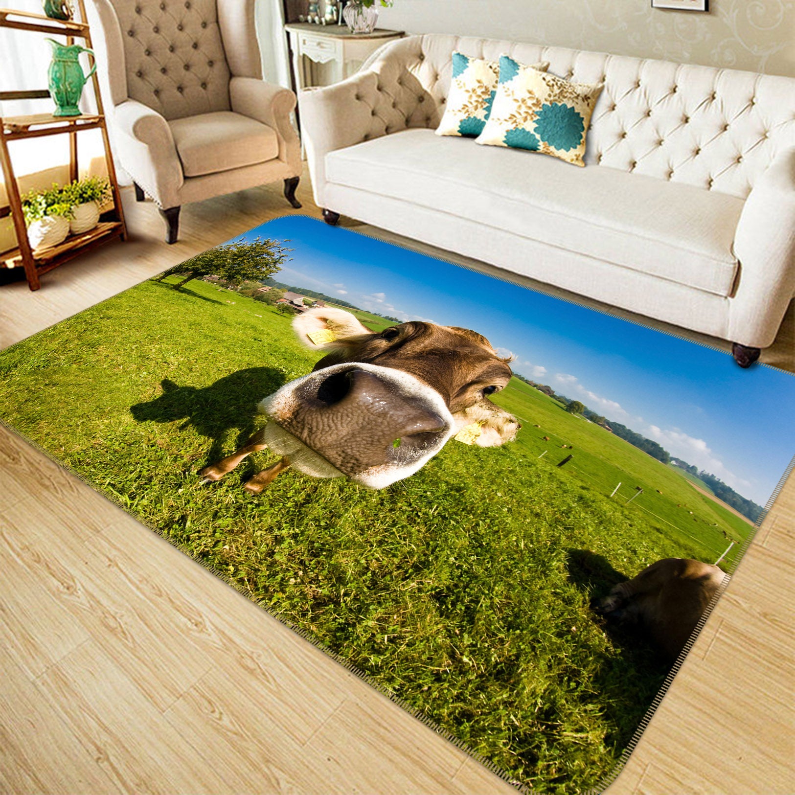 3D Bull Head Farm 116 Animal Non Slip Rug Mat