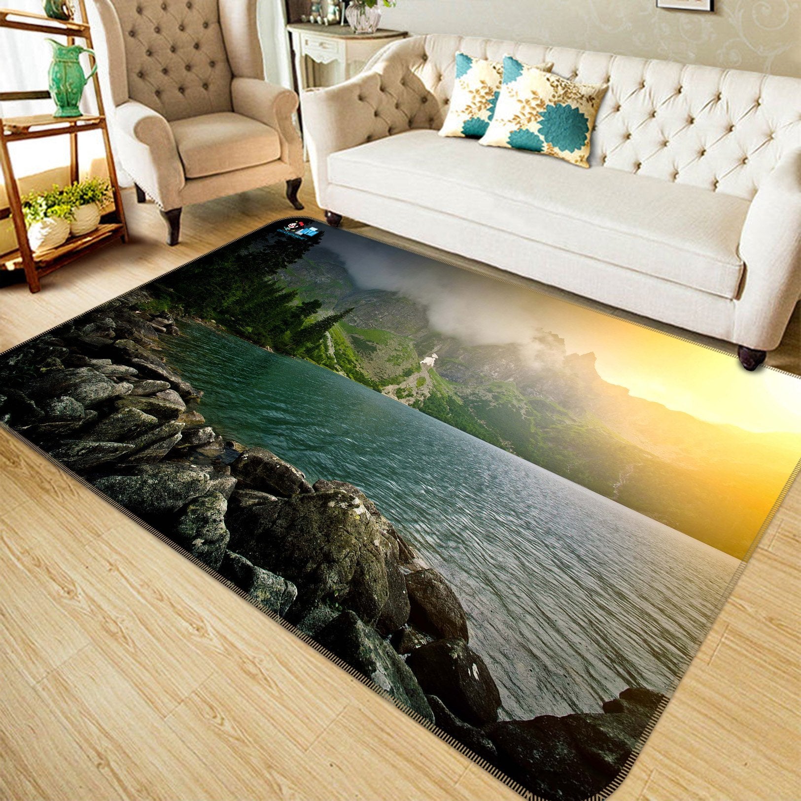 3D Sunshine Lake 160 Non Slip Rug Mat Mat AJ Creativity Home