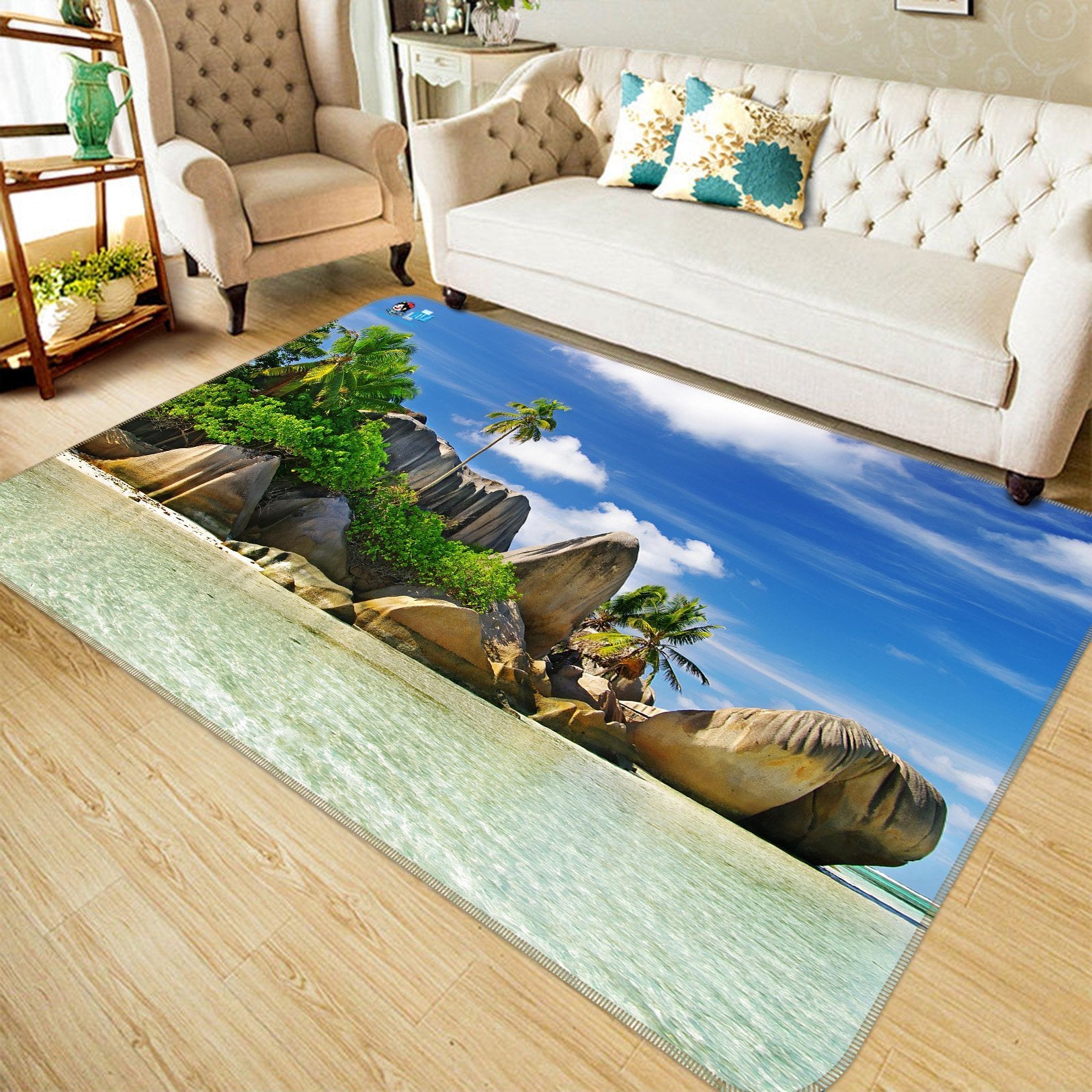 3D Coconut Stone 375 Non Slip Rug Mat Mat AJ Creativity Home