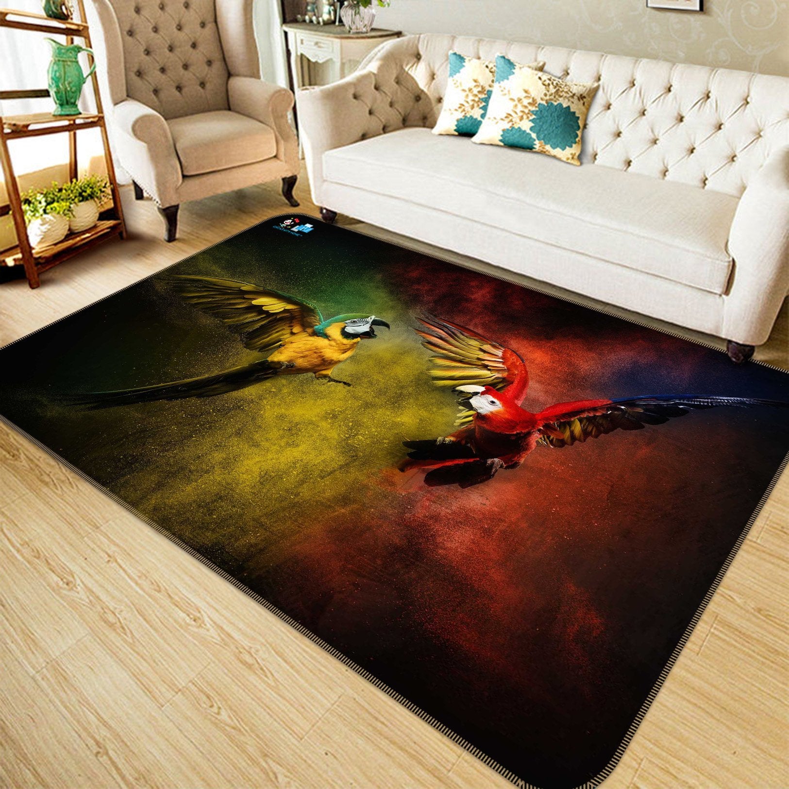 3D Chatting Parrots 263 Non Slip Rug Mat Mat AJ Creativity Home