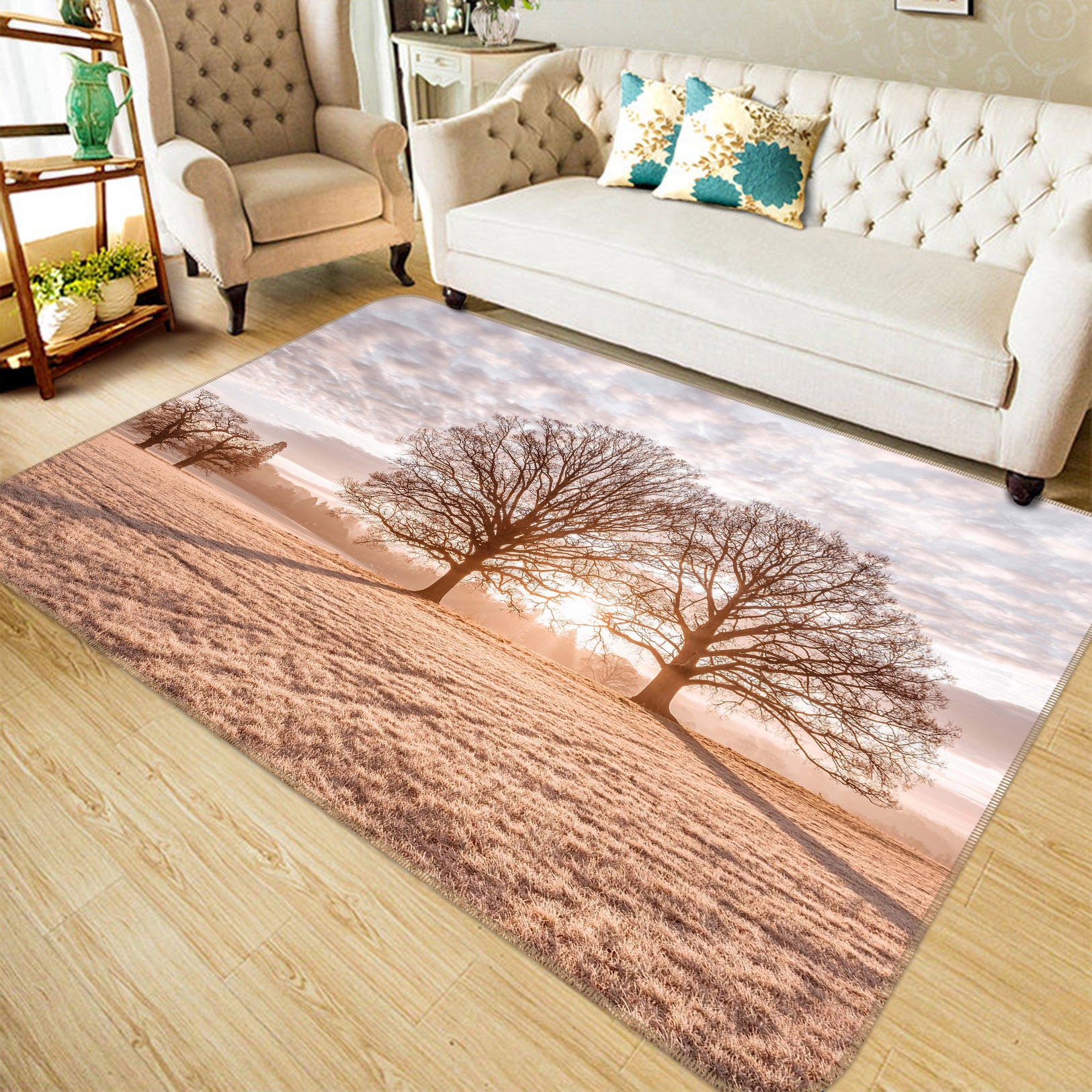 3D Evening Tree 167 Assaf Frank Rug Non Slip Rug Mat