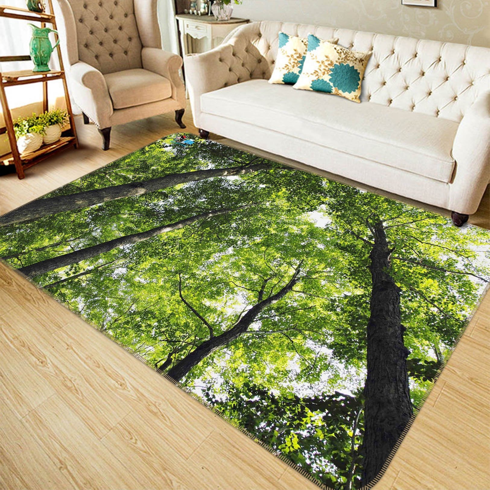 3D Green Shaded Woods 489 Non Slip Rug Mat Mat AJ Creativity Home