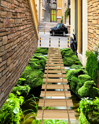 3D Swinging 029 Floor Mural Wallpaper AJ Wallpaper 2