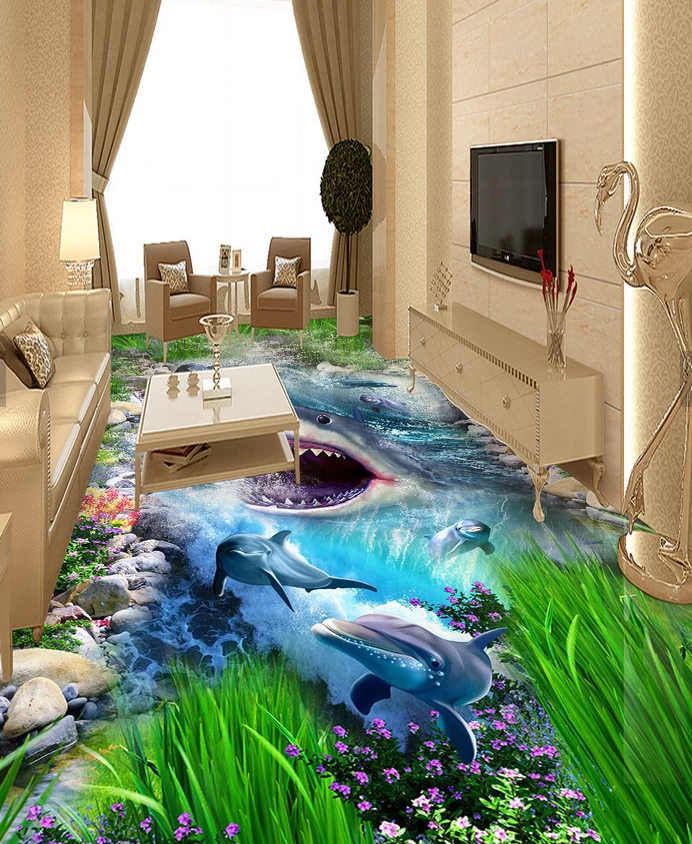 3D Ferocious Shark 537 Floor Mural Wallpaper Murals Rug & Mat Print Epoxy waterproof bath floor