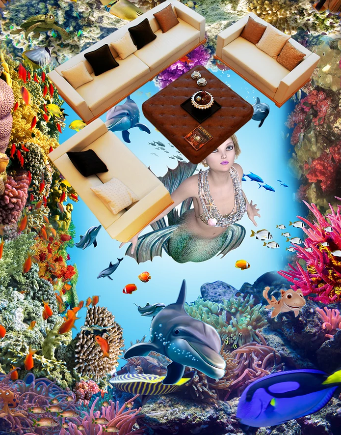 3D Sea Fish 533 Floor Mural Wallpaper Murals Rug & Mat Print Epoxy waterproof bath floor