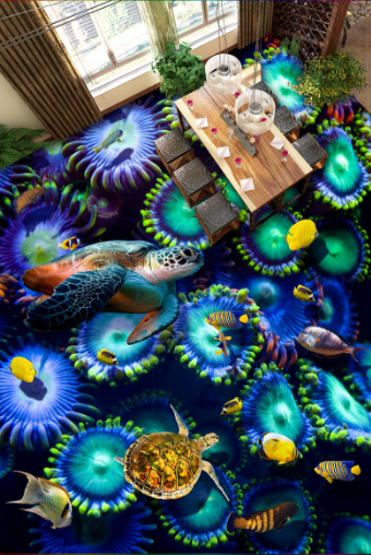 3D Seabed Stone 376 Floor Mural Wallpaper AJ Wallpaper 2