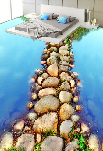 3D Stone Path 353 Floor Mural Wallpaper AJ Wallpaper 2