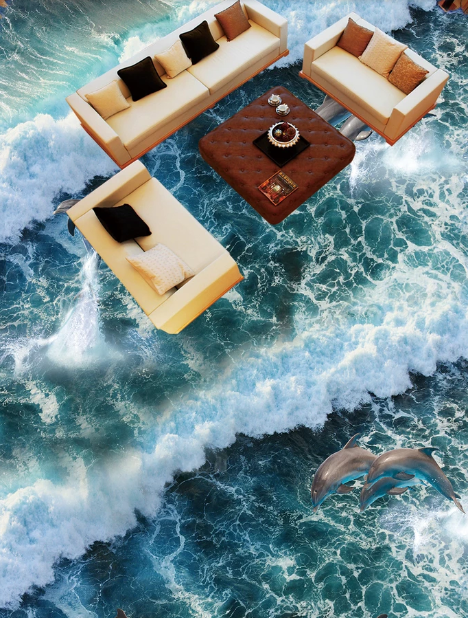 3D Turquoise Water 563 Floor Mural Wallpaper Murals Rug & Mat Print Epoxy waterproof bath floor