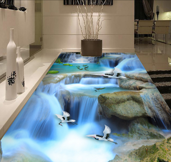 3D Waterfall Shiratori 379 Floor Mural Wallpaper Murals Rug & Mat Print Epoxy waterproof bath floor