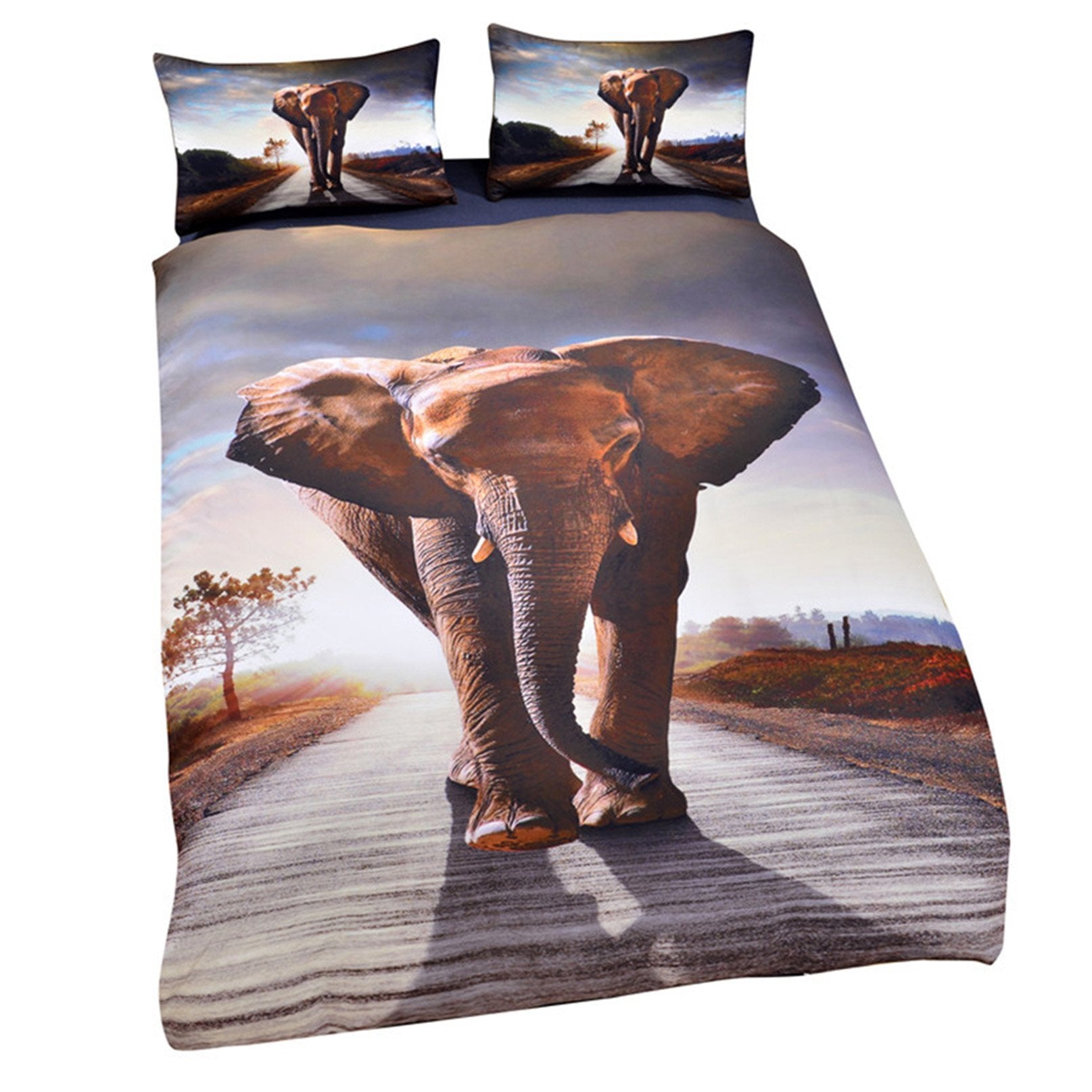 3D Elephant Sunshine 120 Bed Pillowcases Quilt Wallpaper AJ Wallpaper