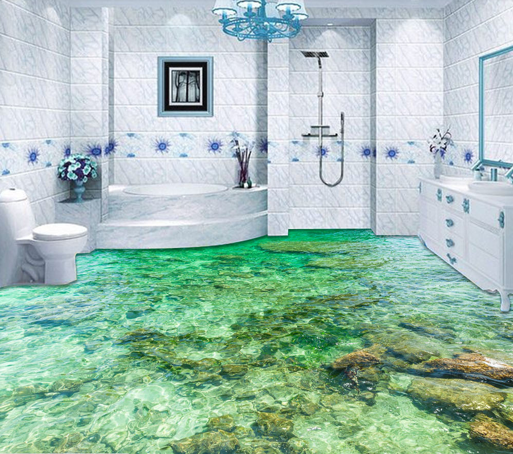 3D Shallow Sea Rock Reef 581 Floor Mural Wallpaper Murals Rug & Mat Print Epoxy waterproof bath floor