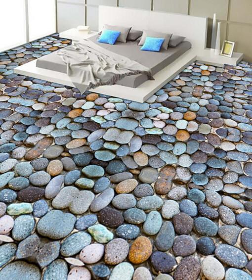 3D Stones Pattern Floor Mural Wallpaper AJ Wallpaper 2
