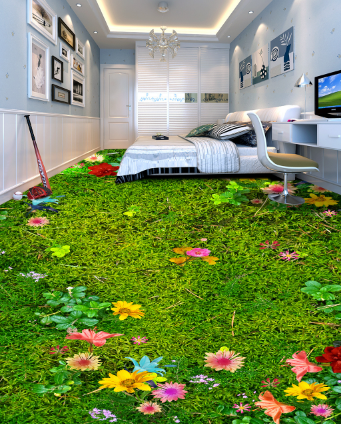 3D Exotic Flowers 013 Floor Mural Wallpaper AJ Wallpaper 2
