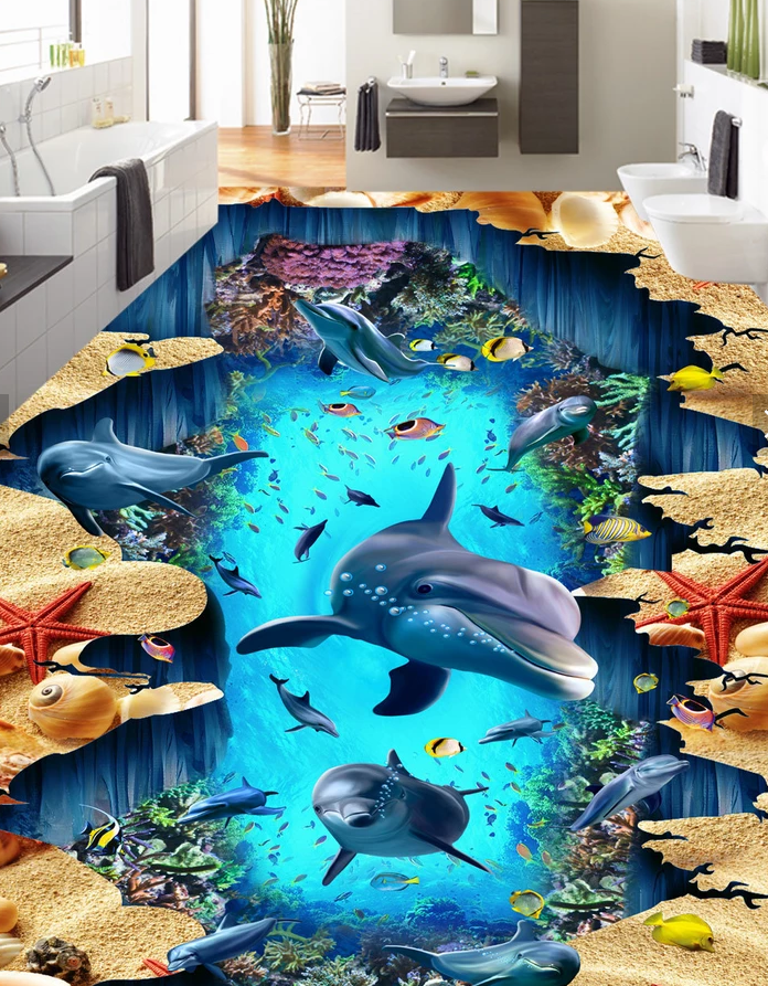 3D Ocean World 591 Floor Mural Wallpaper Murals Rug & Mat Print Epoxy waterproof bath floor