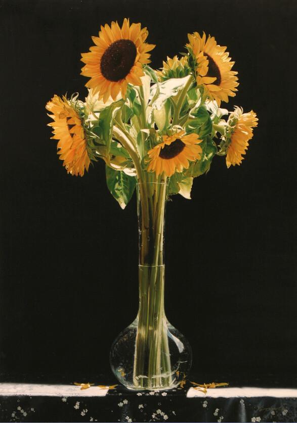 Elegant Sunflowers Vase Wallpaper AJ Wallpaper