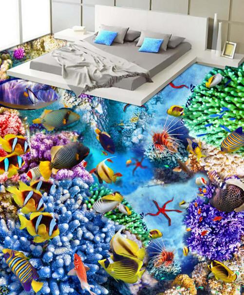 3D Beautiful Colorful Sea Floor Mural Wallpaper AJ Wallpaper 2