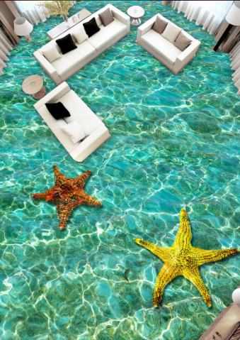 3D Starfish 357 Floor Mural Wallpaper AJ Wallpaper 2