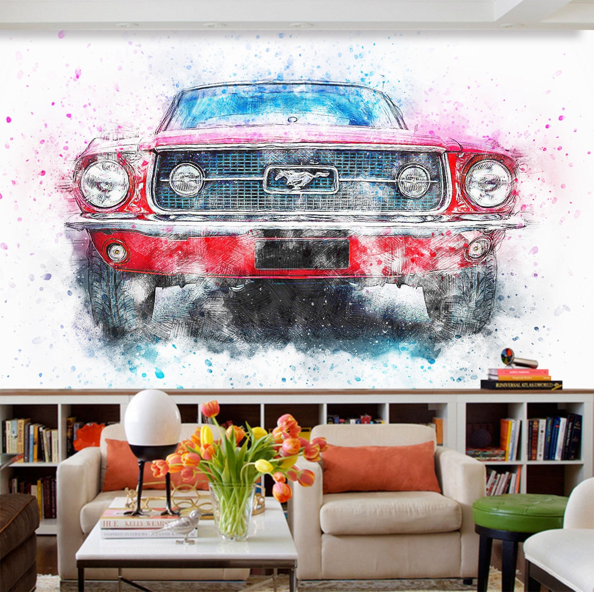 3D Foggy Car Light 951 Vehicle Wall Murals Wallpaper AJ Wallpaper 2