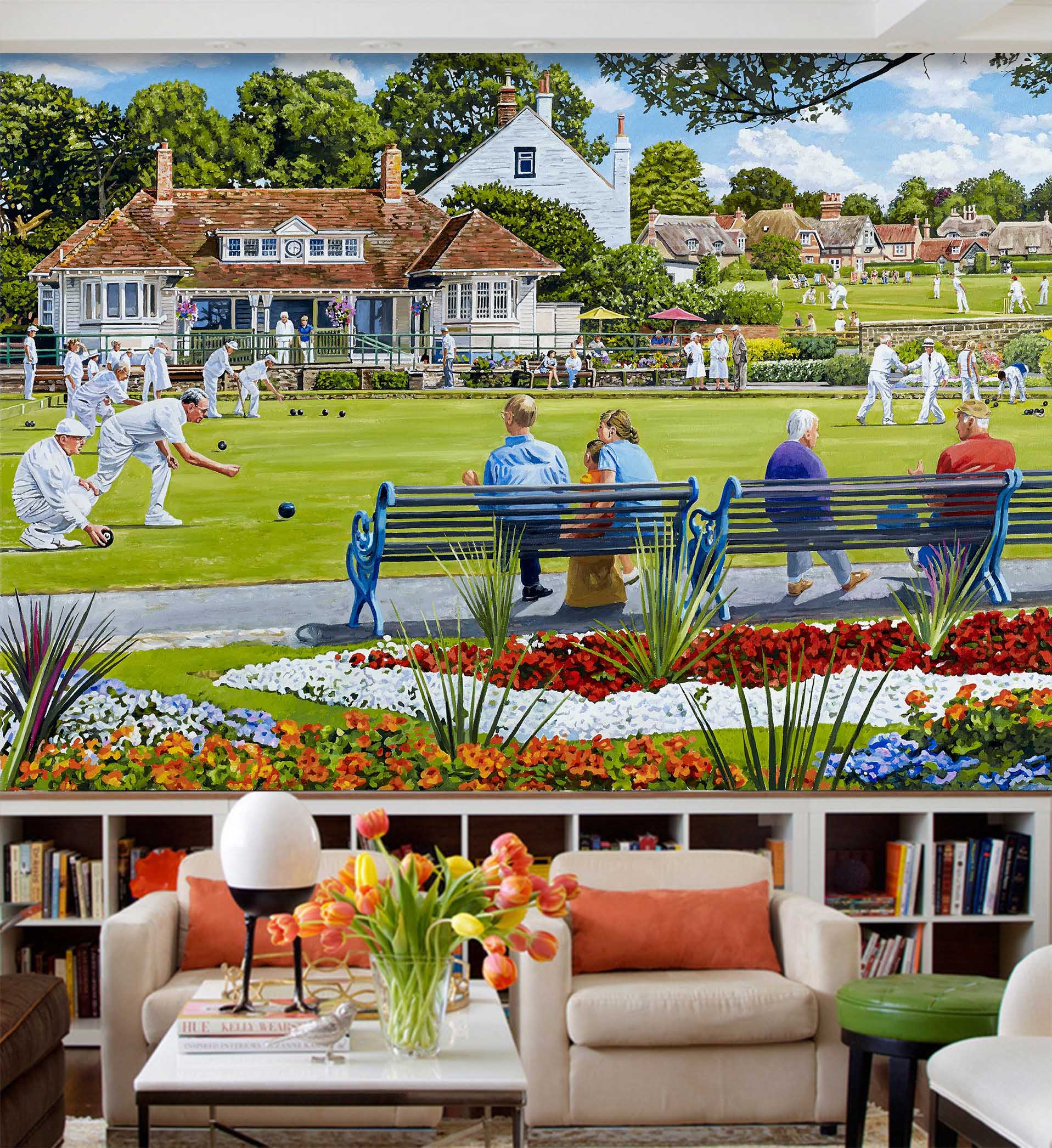 3D Lawn Benches 8927 Trevor Mitchell Wall Mural Wall Murals