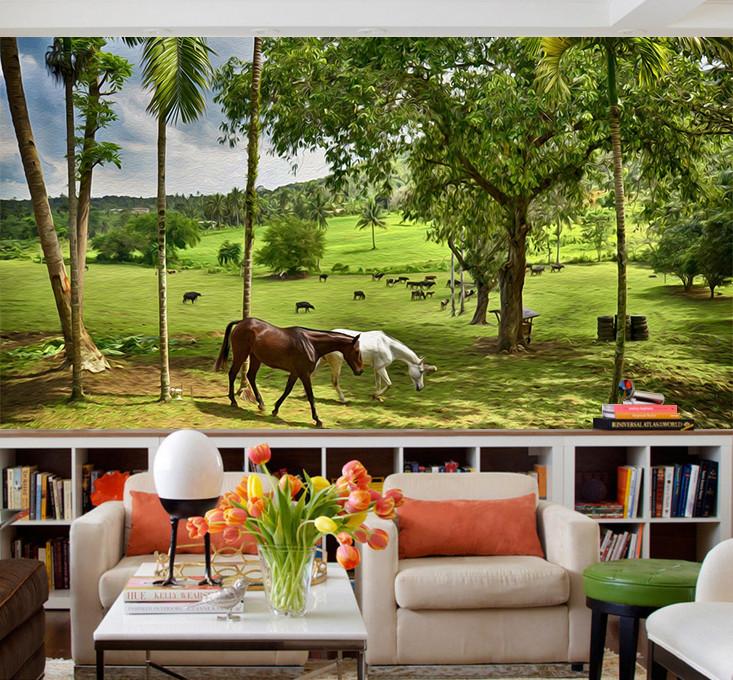 3D Forest Horses 433 Wallpaper AJ Wallpaper