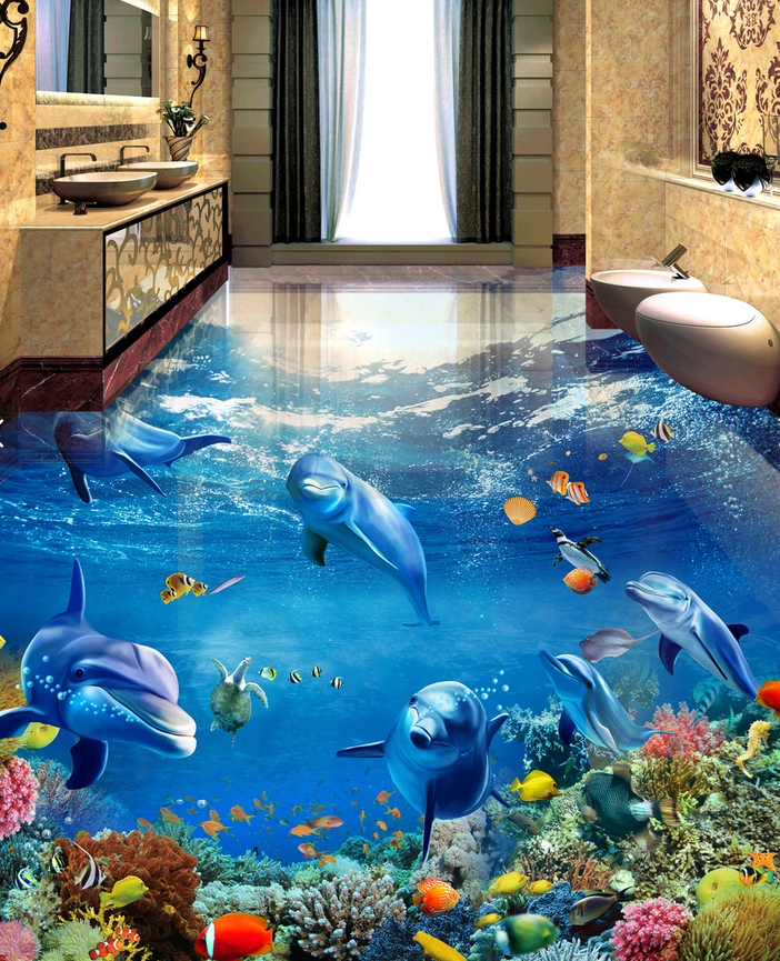 3D Underwater World 614 Floor Mural Wallpaper Murals Rug & Mat Print Epoxy waterproof bath floor
