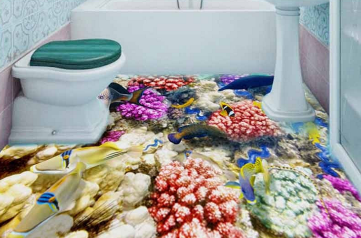 3D Marine Fish 316 Floor Mural Wallpaper Murals Rug & Mat Print Epoxy waterproof bath floor