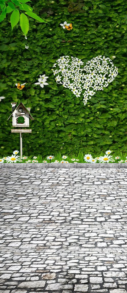 3D love wall Ivy door mural Wallpaper AJ Wallpaper