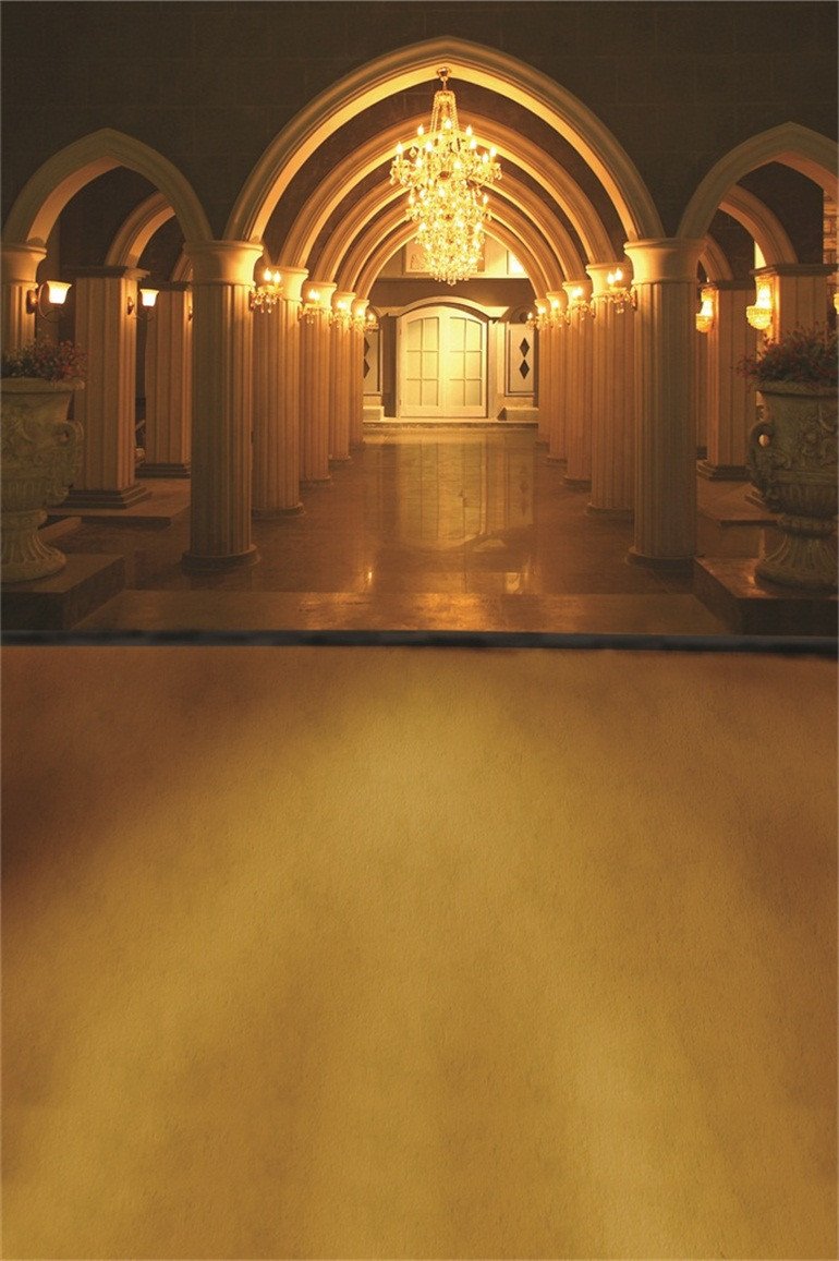 3D luxurious arch corridor door mural Wallpaper AJ Wallpaper