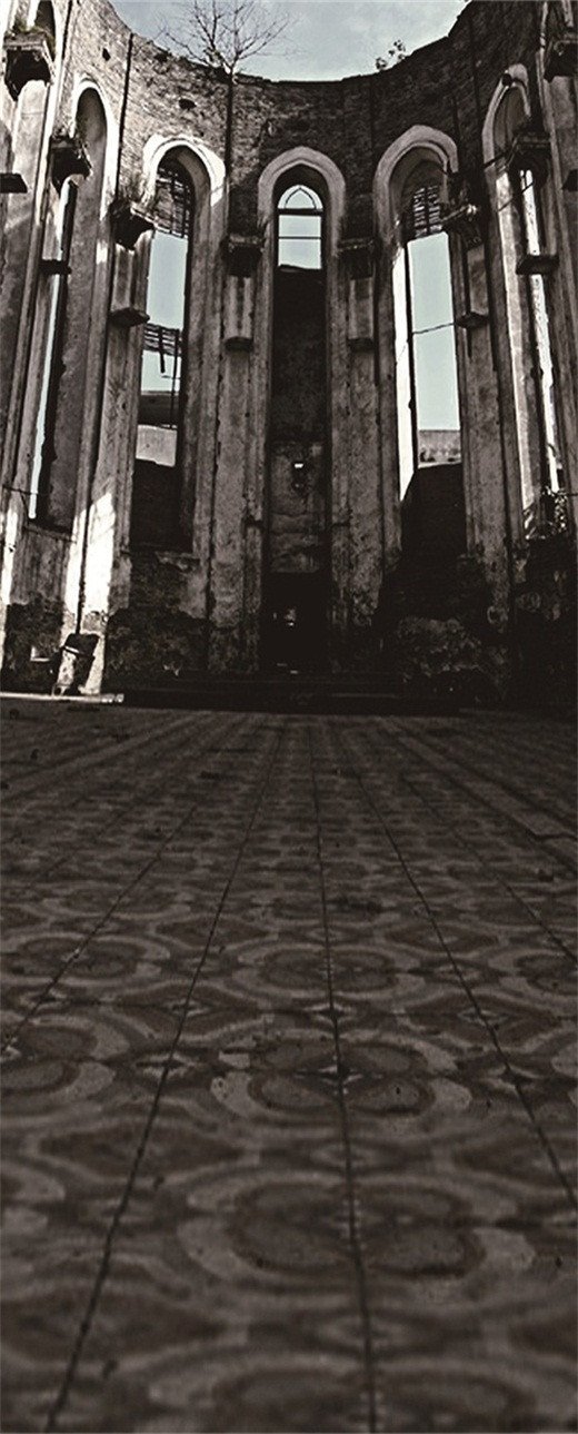 3D tall roof arch windows door mural Wallpaper AJ Wallpaper